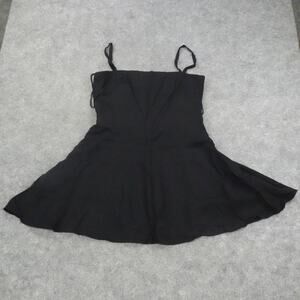Polo Ralph Lauren Dress Womens 12 Lined Spaghetti Strap Black Wool Blend Flowy D